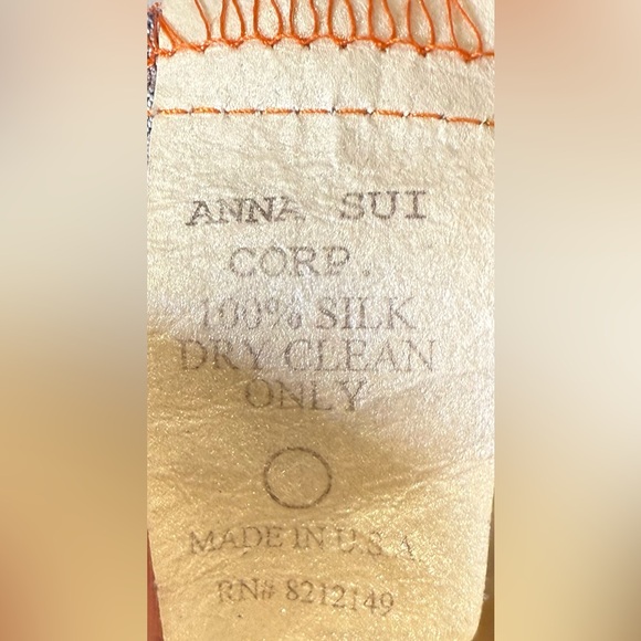 Vintage Anna Sui Silk Printed Cowl Neck Dress in Multicolor (Spring 2001) Size 4 - Picture 7 of 8